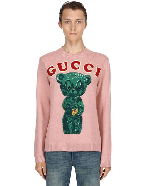 pink gucci sweater teddy bear|gucci bear hoodie.